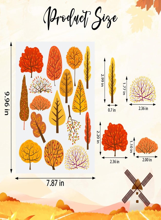 Lucleag 320 PCS Fall Tree Stickers for Kids, Multi Styles Autumn Tree Stickers for Crafts, Small Fall Autumn Trees Stickers for Thanksgiving Fall Autumn Decorations Gift for Kids - Image 2